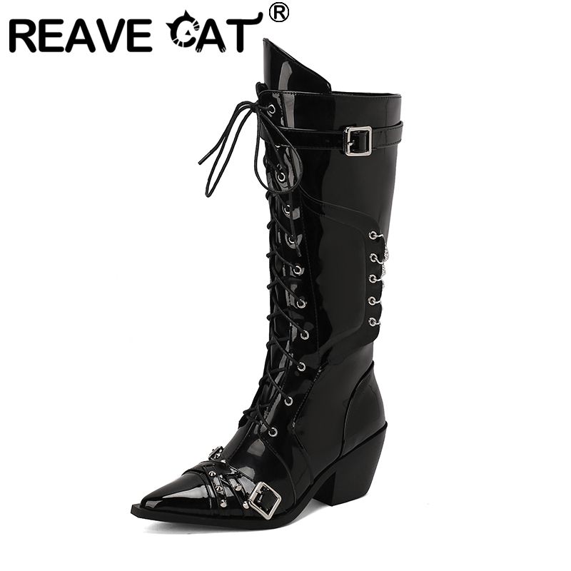 Zip Up Boots Short - REAVE CAT Boots Women Pointed Toe