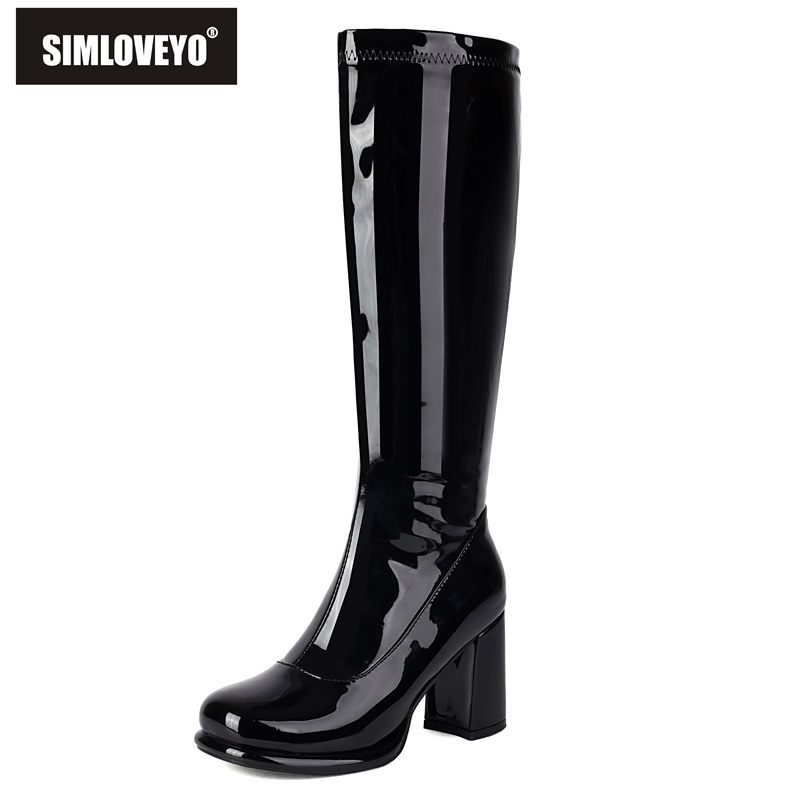 Zip Up Boots Short - SIMLOVEYO Sexy Female Knee Boots Round