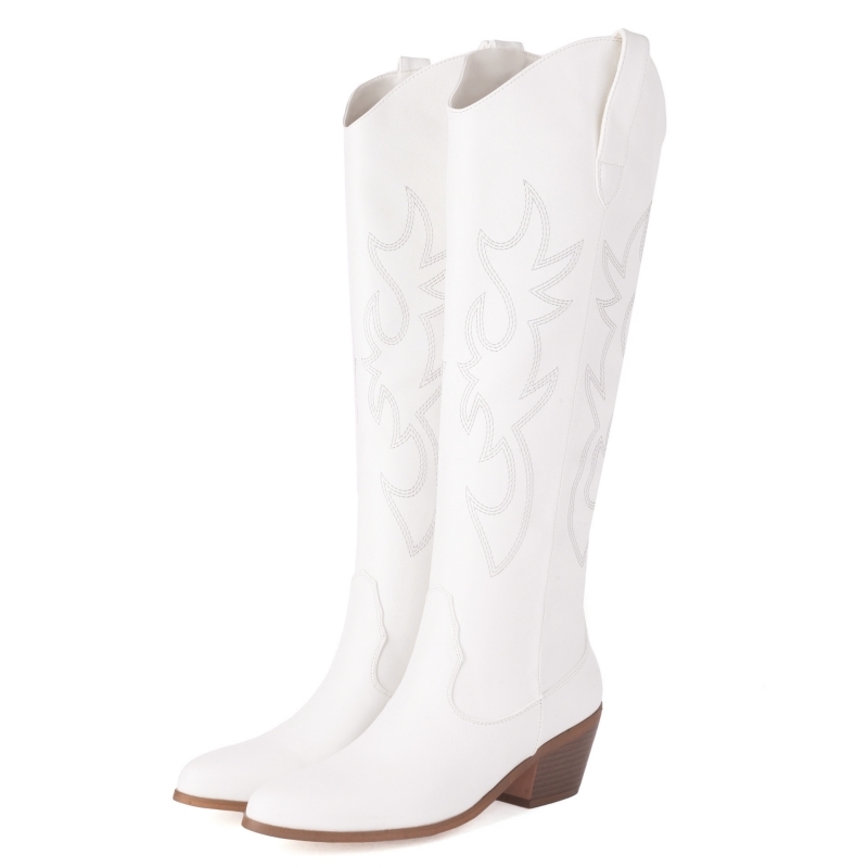 White Women's Knee High Boots  - огляд і ціна Women Shoes Size 7