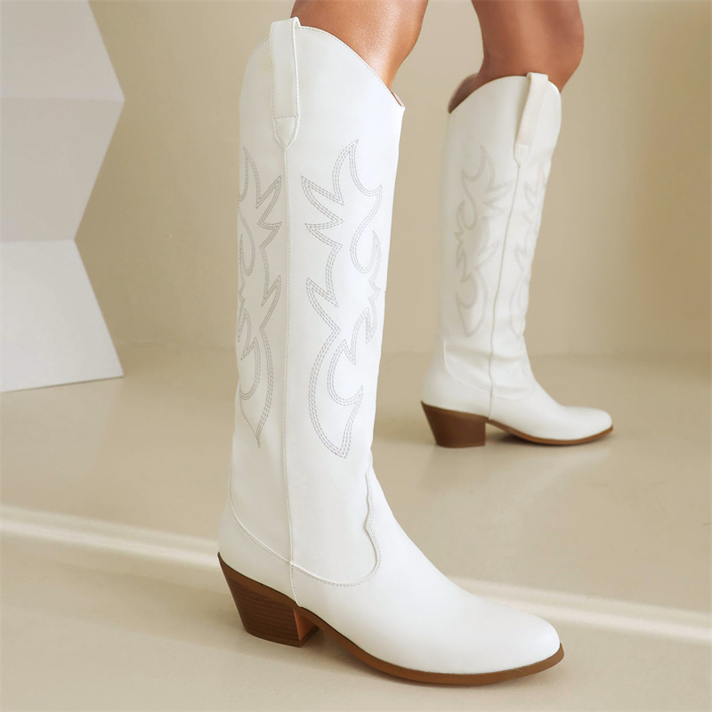 White Women's Knee High Boots  - огляд і ціна Women Shoes Size 7